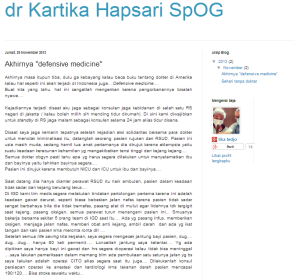 Tulisan dr. Kartika Hapsari sebelum dihapus